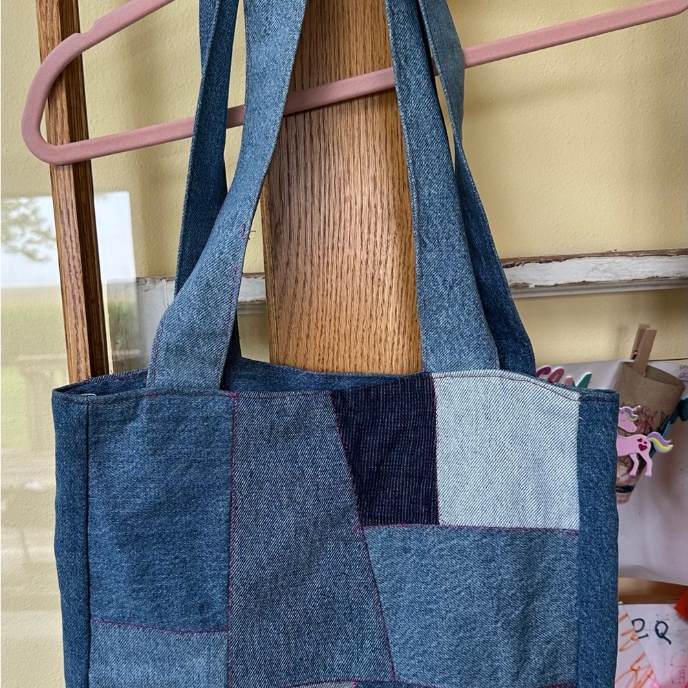 Patchwork Denim Tote Bag